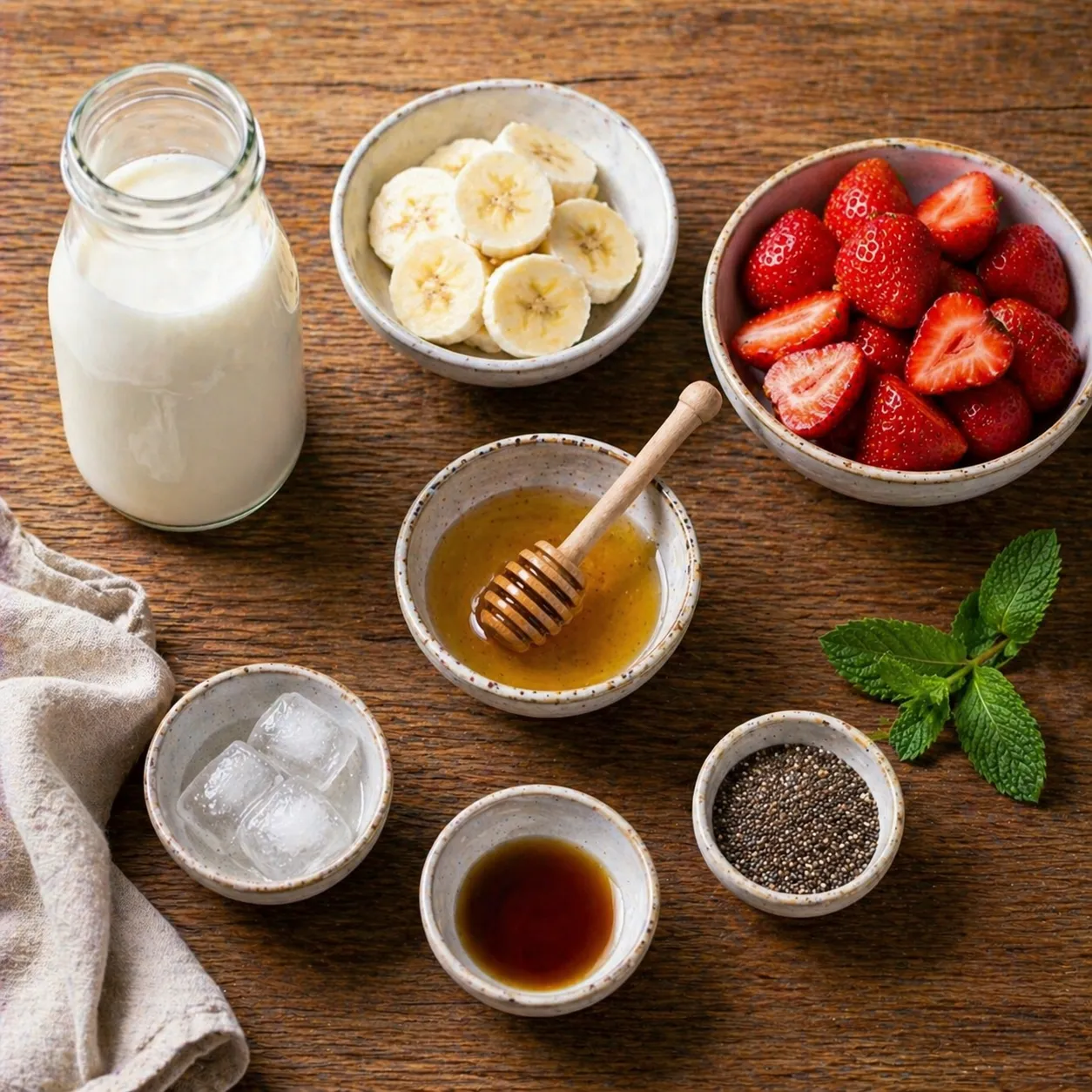 Banana Strawberry Milk Smoothie